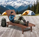 Chaise Lounge Chair Outdoor Wooden Pool Lounge Chair   Sun Tanning Chair