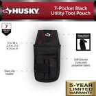 Husky 7 Heavy Duty Interior Storage Pocket Black Utility Tool Belt Pouch