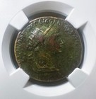 Roman Empire Trajan  Ad 98-117 Ae Dupondius Ngc Ch F