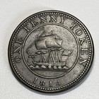 Lower Canada Rh  richard Hurd  1814 One Penny Token Breton 989  Charlton Lc-52