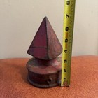 Vintage Old Oil Gas Service Station Cast Iron Sign Pole Ball Finial Topper 7     4