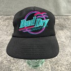 Vtg Budweiser Beer Hat Cap Mens Snapback Black Bud Dry Neon Logo 90s Usa Made