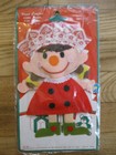 Vintage Mid Century Christmas Felt Wall Hanging Tree Ornament Made In Japan