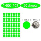 Dot Stickers - 3 4 Inch Fluorescent Green Circle Labels  1400pcs Self-adhesiv   