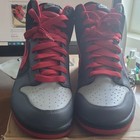 Nike Dunk Mid Top Black Gray Red Leather Lace Up Men s Sneaker 317982-062