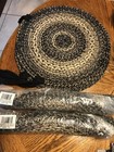 Braided Chair Pads  Black   Tan 15   