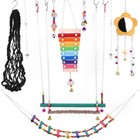 10 Pcs Parakeet Cockatiel Bird Toys  Parrot Hanging Bell Pet Cage Hammock Swing