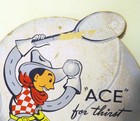 Vintage 1950s Lucky Club Cola    ace For Thirst    Cardboard Advertising Sign