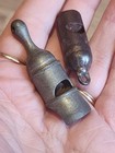 2 Antique Metal Whistles