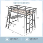 Twin Size Loft Bed W  Desk   Shelf 2 Ladders   Guard Rail For Kids Teens Bedroom