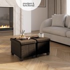 Storage Ottoman Cube With Small Bin  16-in Square Ottoman With Storage