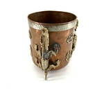 Chinese Hammered Copper Dragon Incense Holder Pot Planter