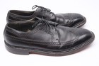 Vtg Freeman Mens Dress Shoes 11 5 D Black Leather Longwing Blucher Wingtips Usa