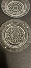 4 Round Vintage Drink Coasters Hobnail Style Clear Glass Ruffled Rim 4  
