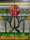 Beautiful Antique Stained Leaded Glass Window 25 x24 