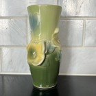 Vintage Royal Copley Green Yellow Floral Ceramic Pottery Vase 7 