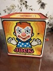Vintage 1971 Mattel Jack N The Box Clown Tin Litho Music Box Metal Retro Display