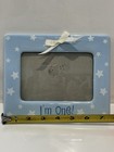 Baby Picture Frames 3 Small Various Sizes New Born Baby Blue Wood Metal Memories