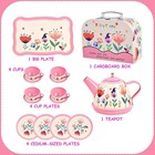 Floral Tea Party Set 15-piece Pretend Play Kitchen Toys For Girls Ages 3-6