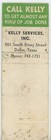 Kelly Services  Inc  501 South Ervay St Dallas  Tx  Antq Matchbook Cover D-6