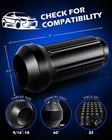Omt 9 16-18 Wheel Lug Nuts 32 Pack  Black 9 16 X 18 Trim Lug Nuts 2 Inches Tall