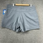Columbia Pull On Fleece Shorts Women Size Xl Blue Drawstring Casual New