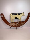 Vintage Old World Creations Mimi Moo Hitches Cow Metal Folk Art Hooks 24    1989