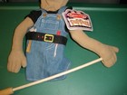 New Rare  Vintage Melissa   Doug Construction Worker Puppet W  Helmet   1 Stick
