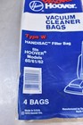 Hoover Vacuum Cleaner Bags Type W Model 60 61 62 Pkg Of 4