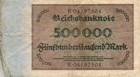 Xxx-rare Genuine German 500000 Mark Weimar Banknote 1923 Fine Con     