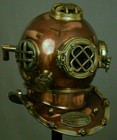 Copper Vintage Diving Helmet Us Navy Mark V Deep Sea Marine Divers Scuba Helmet