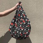 Furoshiki  japanese Traditional Wrapping Cloth large Size Asanoha Shantung Black
