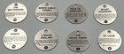 Glendinning City Travel Charm Tin Metal Colorful Landmarks Set Of 8 1969 Vintage