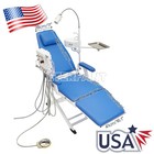 Dental Chair Mobile Exam Folding Silla W led Light Lamp tray unit Air Turbine Us