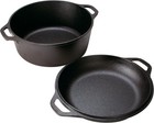 Lodge 5 Quart Cast Iron Double Dutch Oven     Lid Converts To 10 25  Skillet