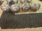 Lot Of 4 Sets Vintage  Iron Door Knobs Pebbled Finish 2  Ornate Reclaimed