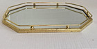 13 x9  Vanity Dresser Mirror Perfume Octagon Tray With Gold Tone Or Brass Frame