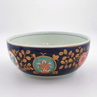 Arita Imari Ware Bowl Cobalt Blue Gold Peony Floral Porcelain Japan Signed