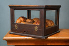Antique Countertop Display Case Pastry Pie Bakers Cabinet Wood Glass Bakery