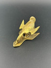 Vintage Solid Brass Goose Duck Paper Clip Memo Letter Holder Wall Hanging Desk