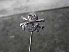 Antique Victorian 17th Lancers Death Or Glory Stick Pin Badge