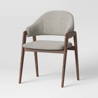 Ingleside Open Back Upholstered Wood Frame Dining Chair Dark Gray - Threshold