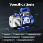 110v 1 2 Hp 5 Cfm Dual Stage Rotary Vane Hvac Air Vacuum Pump With Oil Bottle