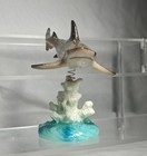 Vintage Beach Souvenir Shark With Coral Statue Figure Decor Rare Htf