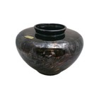 Haeger Pottery Vase Black And Gold Metallic Drip Glazed Art Deco Glossy Vtg 1996