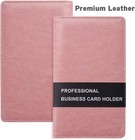 Sooez Leather Professional Business Card Holder Organizer  240 Pink 