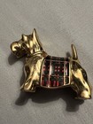 Estee Lauder Solid Empty Perfume Compact  Scottie Dog W plaid Vintage 1990 s