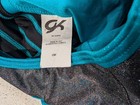Competition Gk Elite Medium Gymnastics Dance Leotard Teal Pixelated Holographic