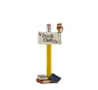 Miniature Giant Pencil Book Club Sign W  Owl Figurine   Back To School Gifts