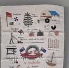 Vintage Rodriguez Pure Linen Tea Towel  christmas In Australia 18x30  Signed Euc